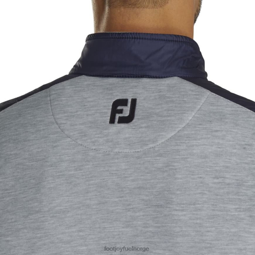marine gråmelert hybridjakke med full glidelås R6P2F2774 marine gråmelert Footjoy