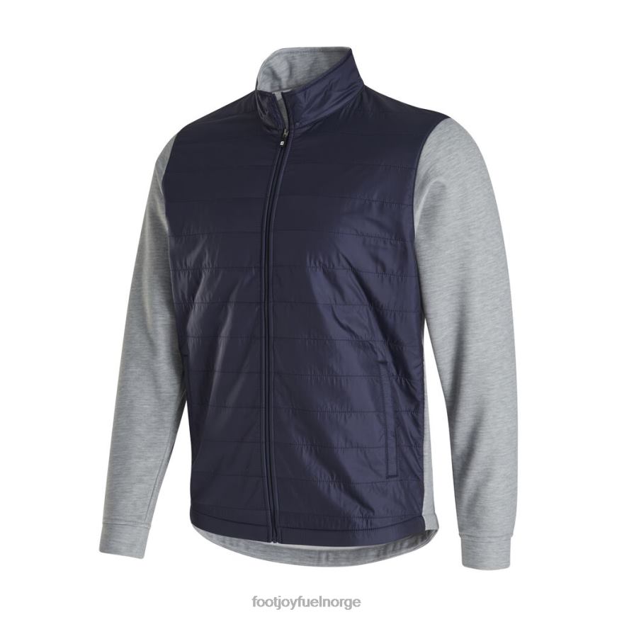 marine gråmelert hybridjakke med full glidelås R6P2F2774 marine gråmelert Footjoy