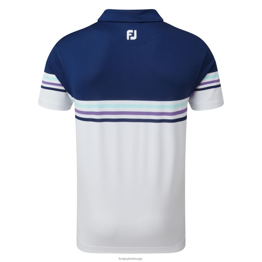 blå-hvit stretch pique fargeblokk R6P2F497 blå hvit Footjoy