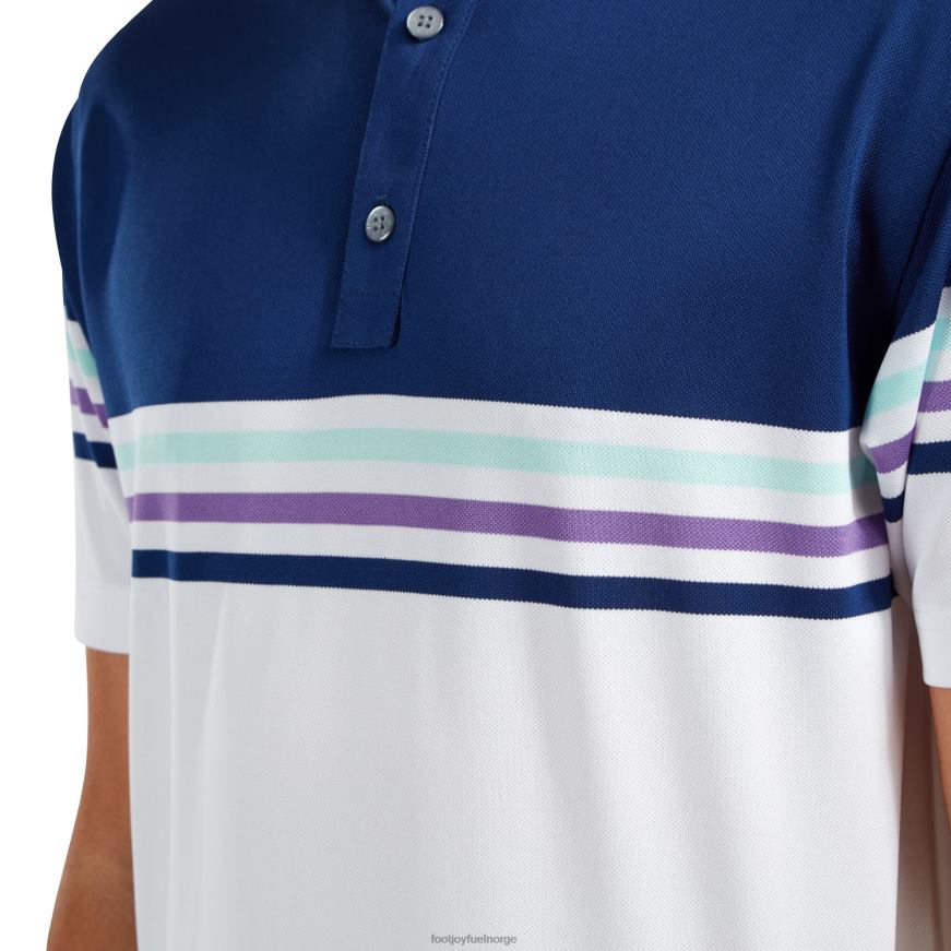 blå-hvit stretch pique fargeblokk R6P2F497 blå hvit Footjoy