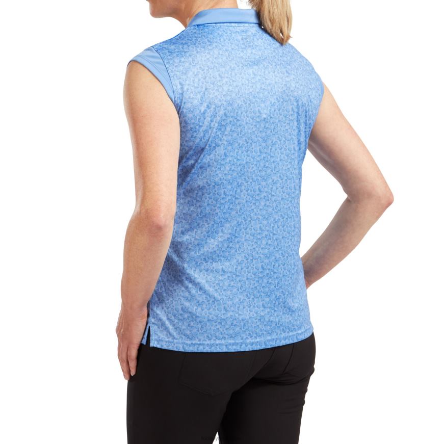 blue jay dame caps sleeves print interlock R6P2F1574 blå jay Footjoy