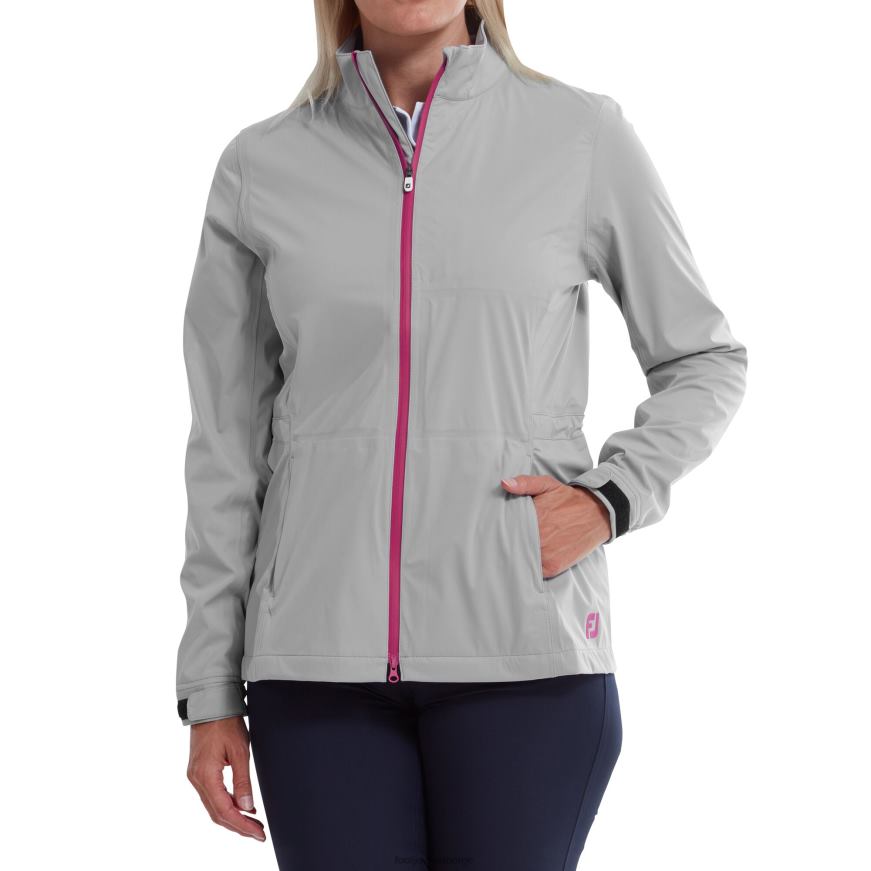 grå-rosa hydrostrikkejakke for kvinner R6P2F710 grå-rosa Footjoy