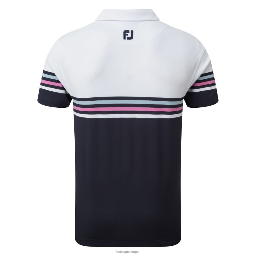 hvit-marine stretch pique fargeblokk R6P2F494 hvit-marine Footjoy
