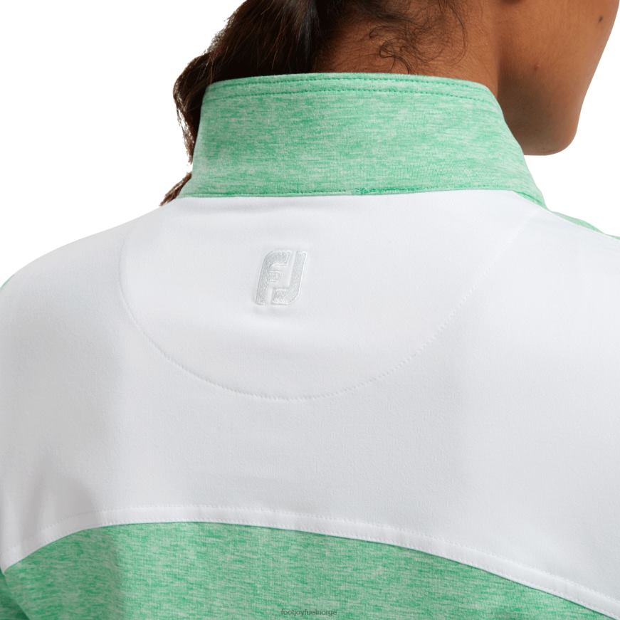 jade stein-hvit kvinners full glidelås strikket mellomlag R6P2F1578 jade stein-hvit Footjoy