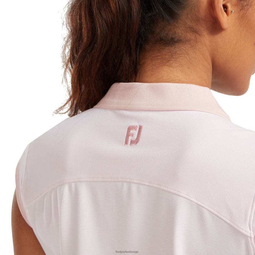 kvinners ende på ende stripete lisle blush rosa-hvit R6P2F1557 rødme rosa-hvit Footjoy