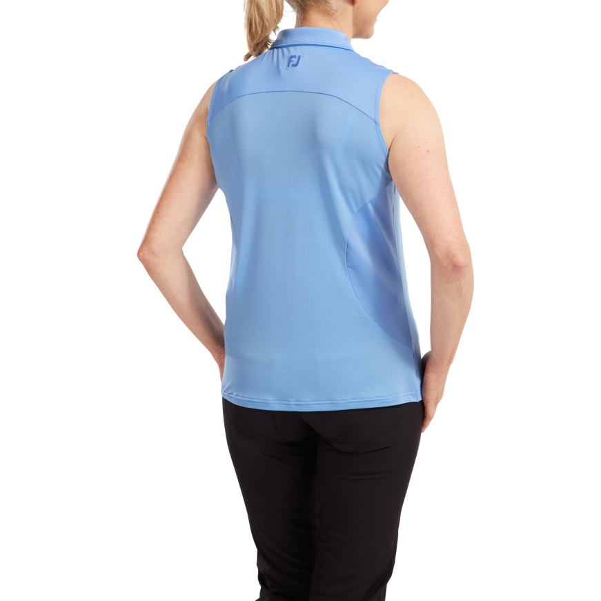 kvinners mesh rygg solid ermeløs Lisle Blue Jay R6P2F742 blå jay Footjoy