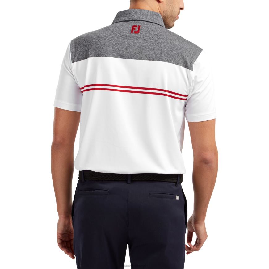 lyngfargeblokk lisle ytelsesskjorter marine-hvit-rød R6P2F454 marine-hvit-rød Footjoy