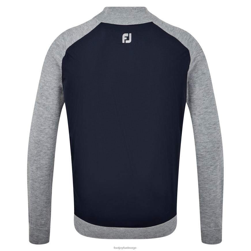 marinegrå ullblanding tech genser med full glidelås R6P2F1224 marinegrå Footjoy