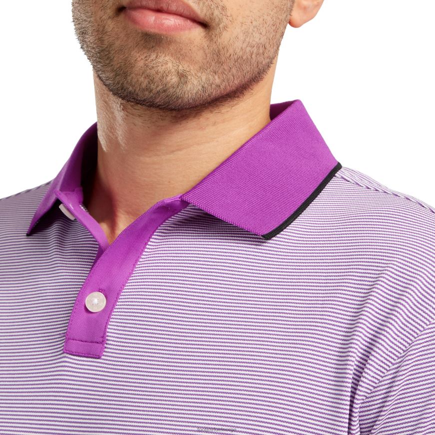 morbær-hvit piké ministripe R6P2F470 morbær-hvit Footjoy
