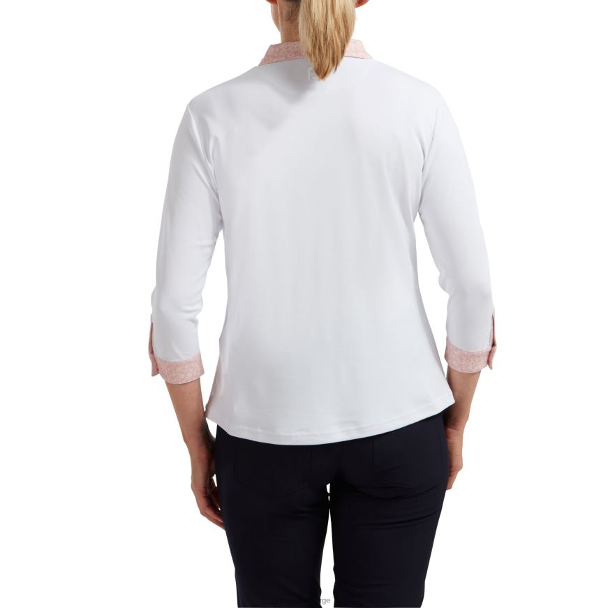 piké med 3-4 ermer for kvinner med hvit print R6P2F1564 hvit Footjoy
