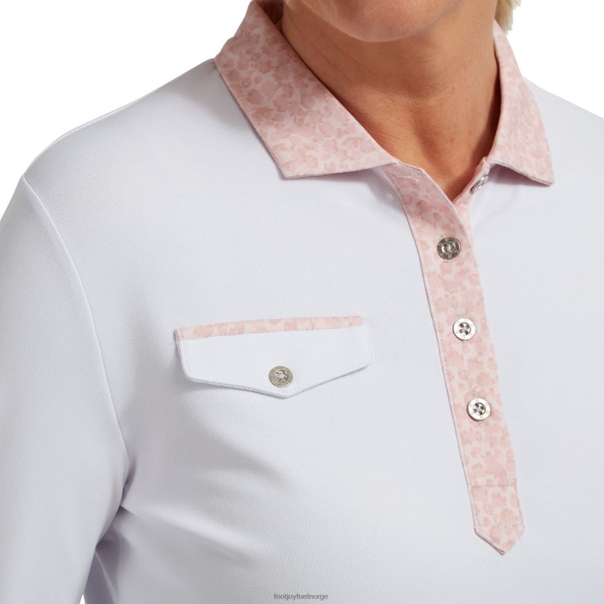 piké med 3-4 ermer for kvinner med hvit print R6P2F1564 hvit Footjoy