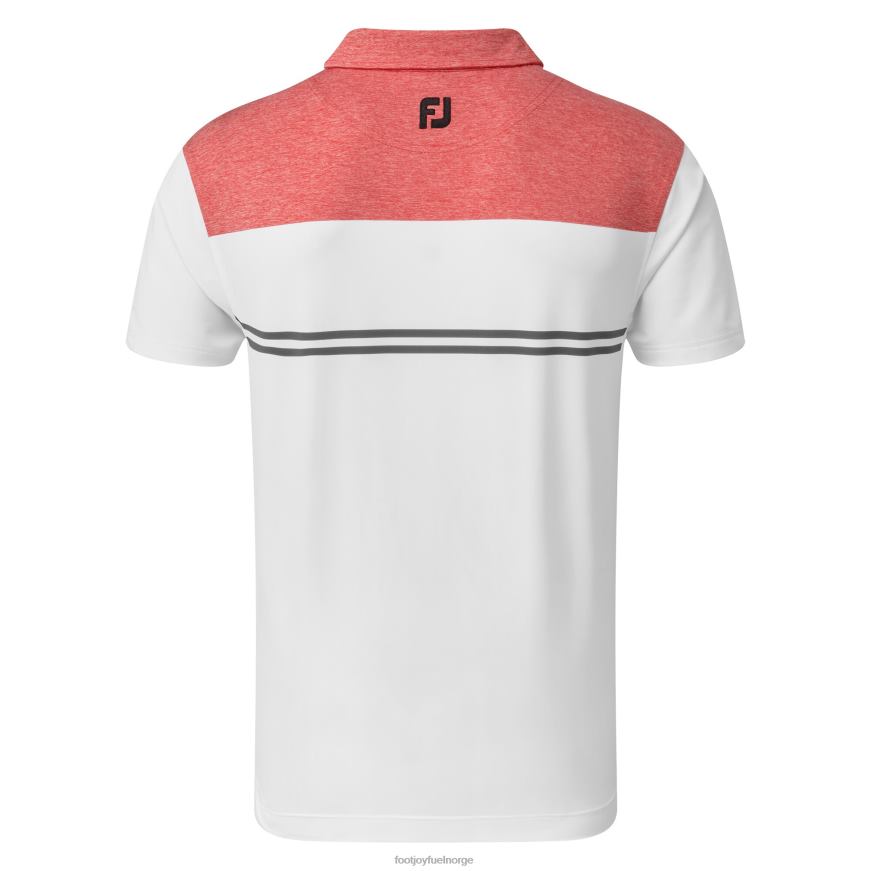 rød-hvit-kull lyngfargeblokk lisle ytelsesskjorter R6P2F1262 rød-hvit-kull Footjoy
