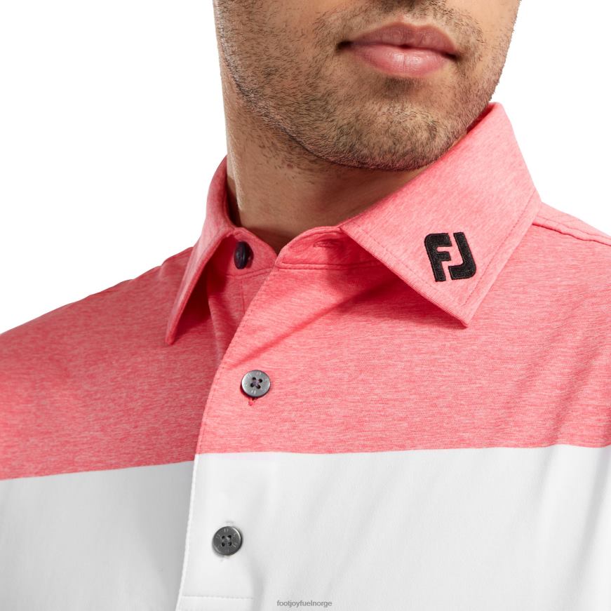 rød-hvit-kull lyngfargeblokk lisle ytelsesskjorter R6P2F1262 rød-hvit-kull Footjoy