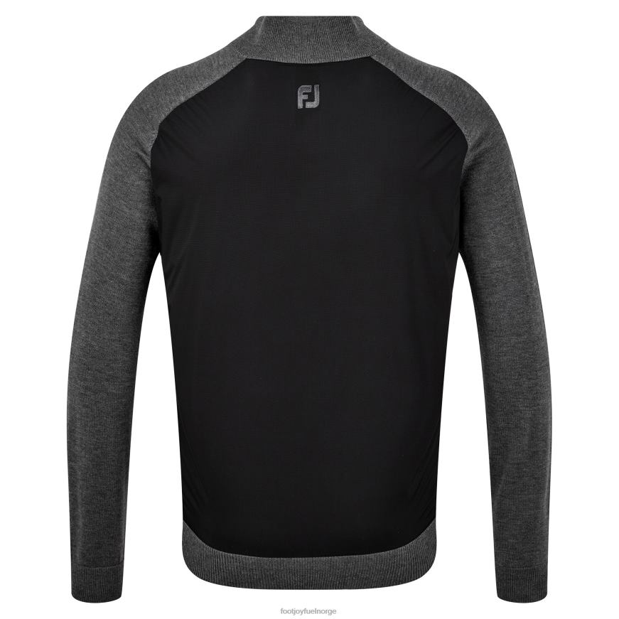teknisk genser med full glidelås i sort kullblanding R6P2F416 svart-kull Footjoy
