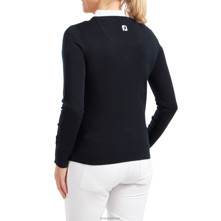 ullblanding v-hals genser dame marine R6P2F1582 marinen Footjoy