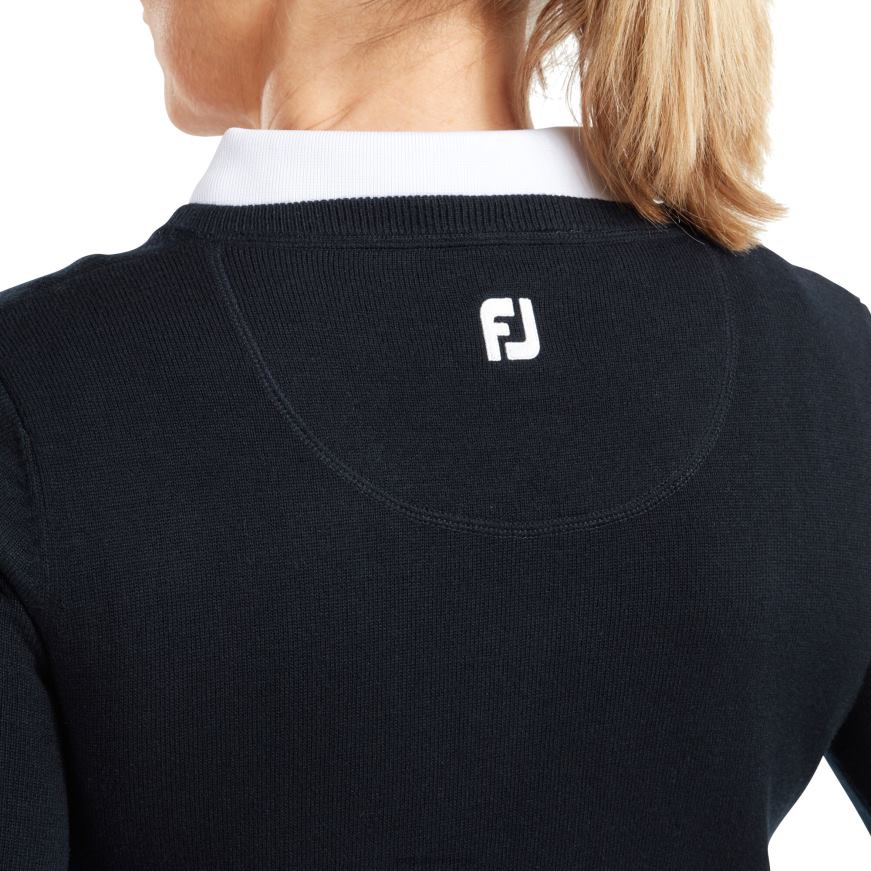 ullblanding v-hals genser dame marine R6P2F1582 marinen Footjoy